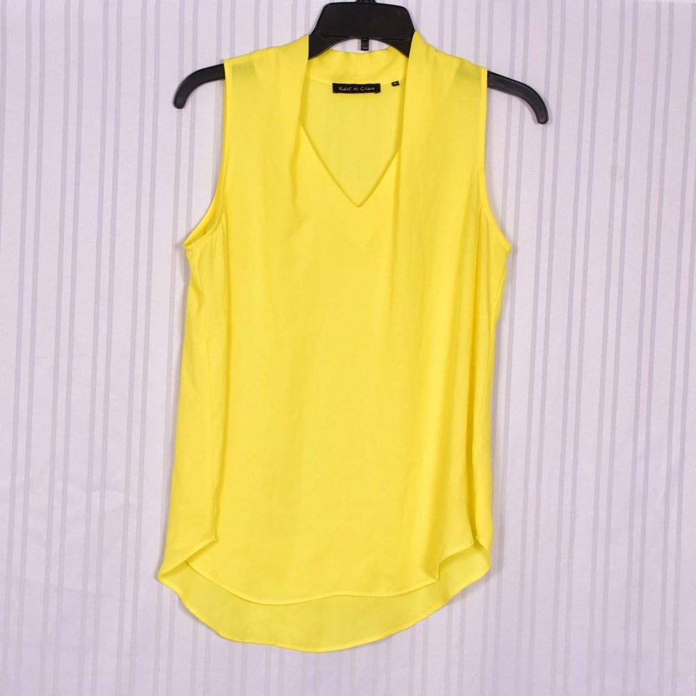 Violet & Claire Sleeveless Blouse Bright Yellow Size Medium
